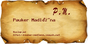 Pauker Madléna névjegykártya